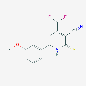 molecular formula C14H10F2N2OS B501178 4-(Difluoromethyl)-6-(3-methoxyphenyl)-2-thioxo-1,2-dihydro-3-pyridinecarbonitrile 
