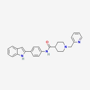 N-[4-(1H-indol-2-yl)phenyl]-1-(2-pyridinylmethyl)-4-piperidinecarboxamide