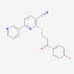 molecular formula C20H14FN3OS B501179 3-Cyano-2-{[3-(4-fluorophenyl)-3-oxopropyl]sulfanyl}-3',6-bipyridine 