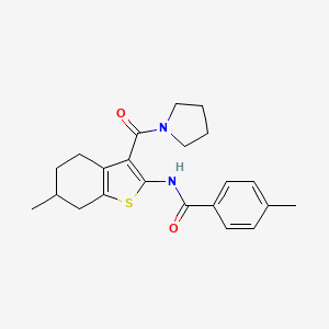 4-methyl-N-[6-methyl-3-(1-pyrrolidinylcarbonyl)-4,5,6,7-tetrahydro-1-benzothien-2-yl]benzamide