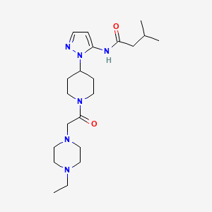 N-(1-{1-[(4-ethyl-1-piperazinyl)acetyl]-4-piperidinyl}-1H-pyrazol-5-yl)-3-methylbutanamide