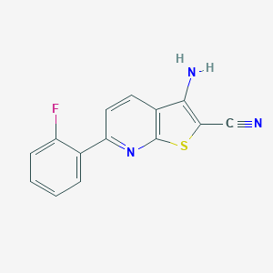 molecular formula C14H8FN3S B501182 3-Amino-6-(2-fluorophenyl)thieno[2,3-b]pyridine-2-carbonitrile 