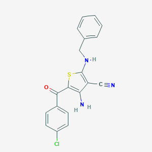 4-Amino-2-(benzylamino)-5-(4-chlorobenzoyl)-3-thienyl cyanide