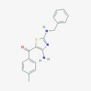 molecular formula C18H17N3OS B501186 [4-Amino-2-(benzylamino)-1,3-thiazol-5-yl](4-methylphenyl)methanone 