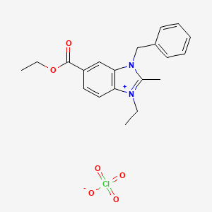 3-benzyl-5-(ethoxycarbonyl)-1-ethyl-2-methyl-1H-3,1-benzimidazol-3-ium perchlorate