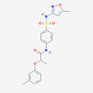 molecular formula C20H21N3O5S B501193 N-(4-{[(5-methyl-3-isoxazolyl)amino]sulfonyl}phenyl)-2-(3-methylphenoxy)propanamide 