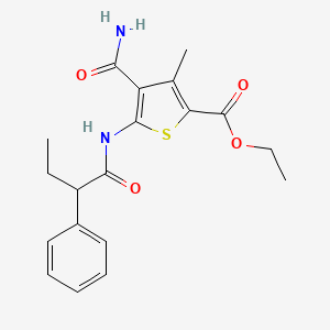 Ethyl 4-carbamoyl-3-methyl-5-(2-phenylbutanoylamino)thiophene-2-carboxylate