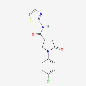 molecular formula C14H12ClN3O2S B5011991 1-(4-chlorophenyl)-5-oxo-N-(1,3-thiazol-2-yl)pyrrolidine-3-carboxamide 