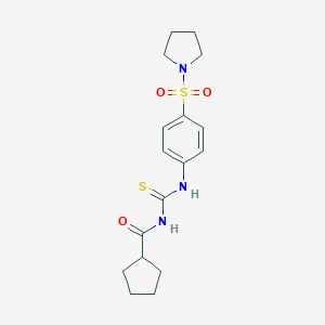 molecular formula C17H23N3O3S2 B501201 N-(cyclopentylcarbonyl)-N'-[4-(1-pyrrolidinylsulfonyl)phenyl]thiourea 