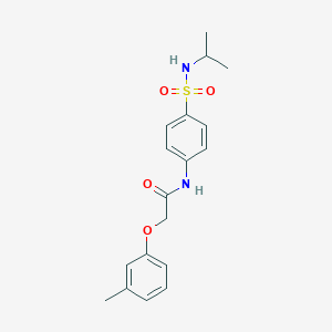 molecular formula C18H22N2O4S B501203 N-{4-[(isopropylamino)sulfonyl]phenyl}-2-(3-methylphenoxy)acetamide 