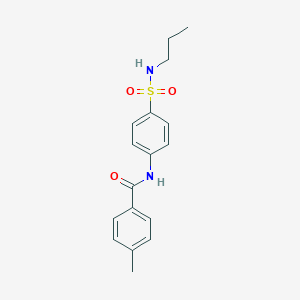 molecular formula C17H20N2O3S B501206 4-methyl-N-[4-(propylsulfamoyl)phenyl]benzamide 