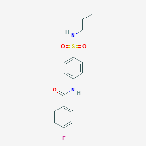 molecular formula C16H17FN2O3S B501211 4-fluoro-N-[4-(propylsulfamoyl)phenyl]benzamide 