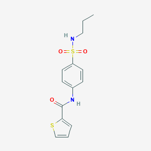 molecular formula C14H16N2O3S2 B501212 N-[4-(propylsulfamoyl)phenyl]thiophene-2-carboxamide 