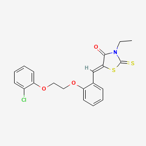 (5Z)-5-[[2-[2-(2-chlorophenoxy)ethoxy]phenyl]methylidene]-3-ethyl-2-sulfanylidene-1,3-thiazolidin-4-one