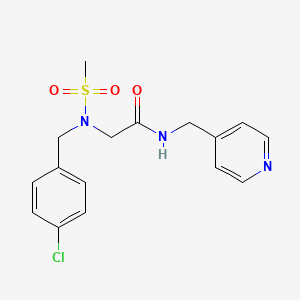 molecular formula C16H18ClN3O3S B5012146 N~2~-(4-chlorobenzyl)-N~2~-(methylsulfonyl)-N~1~-(4-pyridinylmethyl)glycinamide 