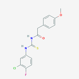 N-[(3-chloro-4-fluorophenyl)carbamothioyl]-2-(4-methoxyphenyl)acetamide