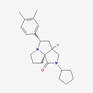 molecular formula C22H30N2O B5012190 (3aS*,5S*,9aS*)-2-cyclopentyl-5-(3,4-dimethylphenyl)hexahydro-7H-pyrrolo[3,4-g]pyrrolizin-1(2H)-one 