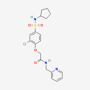 2-{2-chloro-4-[(cyclopentylamino)sulfonyl]phenoxy}-N-(pyridin-2-ylmethyl)acetamide