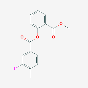 molecular formula C16H13IO4 B501221 2-(Methoxycarbonyl)phenyl 3-iodo-4-methylbenzoate 