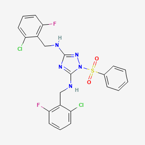 molecular formula C22H17Cl2F2N5O2S B5012219 N,N'-bis(2-chloro-6-fluorobenzyl)-1-(phenylsulfonyl)-1H-1,2,4-triazole-3,5-diamine 