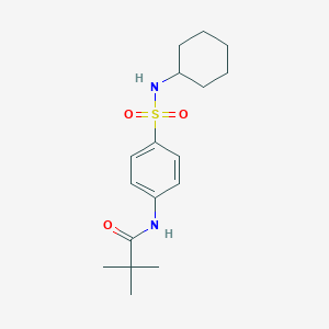 molecular formula C17H26N2O3S B501225 N-[4-(cyclohexylsulfamoyl)phenyl]-2,2-dimethylpropanamide 