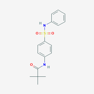 molecular formula C17H20N2O3S B501226 2,2-dimethyl-N-[4-(phenylsulfamoyl)phenyl]propanamide 
