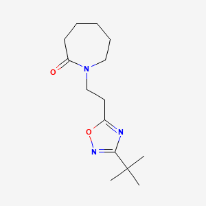 molecular formula C14H23N3O2 B5012282 1-[2-(3-tert-butyl-1,2,4-oxadiazol-5-yl)ethyl]-2-azepanone 