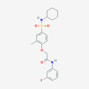 2-[4-(cyclohexylsulfamoyl)-2-methylphenoxy]-N-(3-fluorophenyl)acetamide