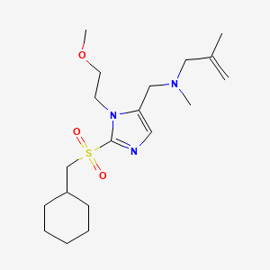 molecular formula C19H33N3O3S B5012310 N-[[2-(cyclohexylmethylsulfonyl)-3-(2-methoxyethyl)imidazol-4-yl]methyl]-N,2-dimethylprop-2-en-1-amine 