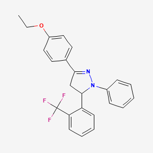 molecular formula C24H21F3N2O B5012313 3-(4-ethoxyphenyl)-1-phenyl-5-[2-(trifluoromethyl)phenyl]-4,5-dihydro-1H-pyrazole 