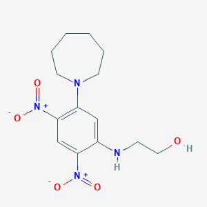 molecular formula C14H20N4O5 B5012337 2-{[5-(1-azepanyl)-2,4-dinitrophenyl]amino}ethanol 