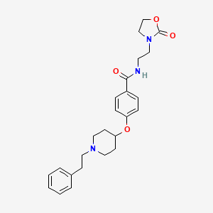 N-[2-(2-oxo-1,3-oxazolidin-3-yl)ethyl]-4-{[1-(2-phenylethyl)-4-piperidinyl]oxy}benzamide