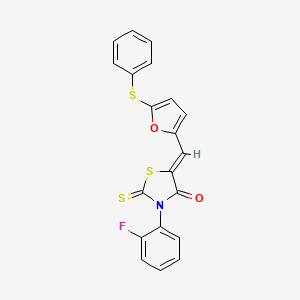 molecular formula C20H12FNO2S3 B5012348 3-(2-fluorophenyl)-5-{[5-(phenylthio)-2-furyl]methylene}-2-thioxo-1,3-thiazolidin-4-one 