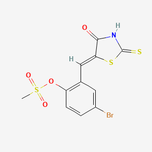 molecular formula C11H8BrNO4S3 B5012357 4-bromo-2-[(4-oxo-2-thioxo-1,3-thiazolidin-5-ylidene)methyl]phenyl methanesulfonate 