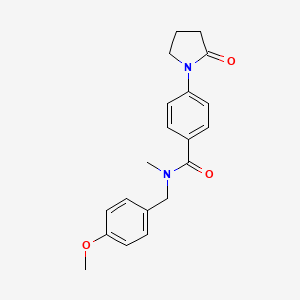 molecular formula C20H22N2O3 B5012363 N-(4-methoxybenzyl)-N-methyl-4-(2-oxo-1-pyrrolidinyl)benzamide 