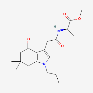 molecular formula C20H30N2O4 B5012368 methyl N-[(2,6,6-trimethyl-4-oxo-1-propyl-4,5,6,7-tetrahydro-1H-indol-3-yl)acetyl]-D-alaninate 