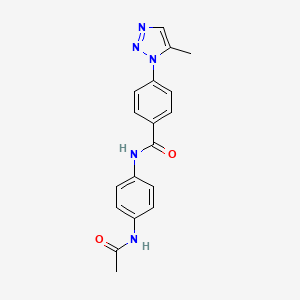 molecular formula C18H17N5O2 B5012391 N-[4-(acetylamino)phenyl]-4-(5-methyl-1H-1,2,3-triazol-1-yl)benzamide 