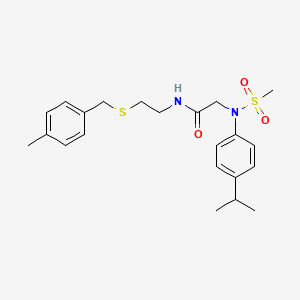 molecular formula C22H30N2O3S2 B5012392 N~2~-(4-isopropylphenyl)-N~1~-{2-[(4-methylbenzyl)thio]ethyl}-N~2~-(methylsulfonyl)glycinamide 