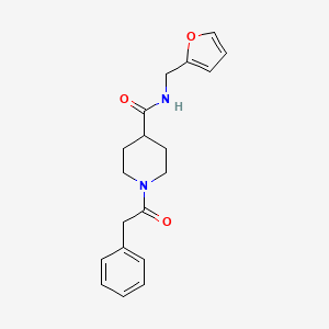 molecular formula C19H22N2O3 B5012429 N-(furan-2-ylmethyl)-1-(2-phenylacetyl)piperidine-4-carboxamide 