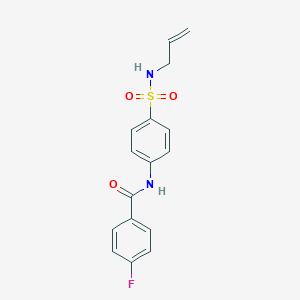 molecular formula C16H15FN2O3S B501243 N-{4-[(allylamino)sulfonyl]phenyl}-4-fluorobenzamide 