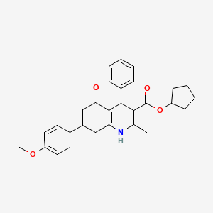 cyclopentyl 7-(4-methoxyphenyl)-2-methyl-5-oxo-4-phenyl-1,4,5,6,7,8-hexahydro-3-quinolinecarboxylate