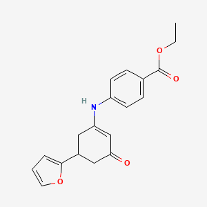 Ethyl 4-{[5-(furan-2-yl)-3-oxocyclohex-1-en-1-yl]amino}benzoate