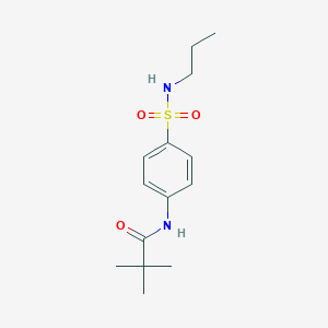 molecular formula C14H22N2O3S B501246 2,2-dimethyl-N-[4-(propylsulfamoyl)phenyl]propanamide 