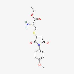 molecular formula C16H20N2O5S B5012460 ethyl S-[1-(4-methoxyphenyl)-2,5-dioxo-3-pyrrolidinyl]cysteinate 