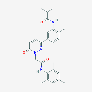 molecular formula C26H30N4O3 B5012485 N-(5-{1-[2-(mesitylamino)-2-oxoethyl]-6-oxo-1,6-dihydro-3-pyridazinyl}-2-methylphenyl)-2-methylpropanamide 