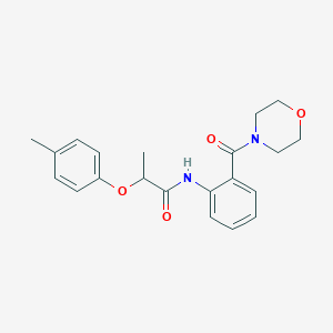 molecular formula C21H24N2O4 B501249 2-(4-methylphenoxy)-N-[2-(4-morpholinylcarbonyl)phenyl]propanamide 