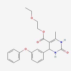 2-Ethoxyethyl 6-methyl-2-oxo-4-(3-phenoxyphenyl)-1,2,3,4-tetrahydropyrimidine-5-carboxylate