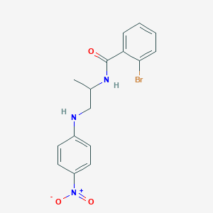 molecular formula C16H16BrN3O3 B5012515 2-bromo-N-{1-methyl-2-[(4-nitrophenyl)amino]ethyl}benzamide 