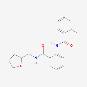 molecular formula C20H22N2O3 B501253 2-[(2-methylbenzoyl)amino]-N-(tetrahydro-2-furanylmethyl)benzamide 