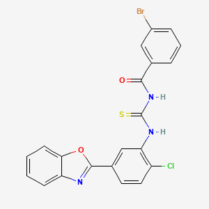 N-({[5-(1,3-benzoxazol-2-yl)-2-chlorophenyl]amino}carbonothioyl)-3-bromobenzamide